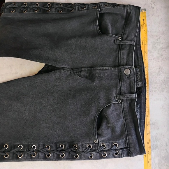 Wornstar Hellraiser Side Laced Jeans Unisex 38 Slim Flare Rockstar Stage Grunge - Picture 16 of 16